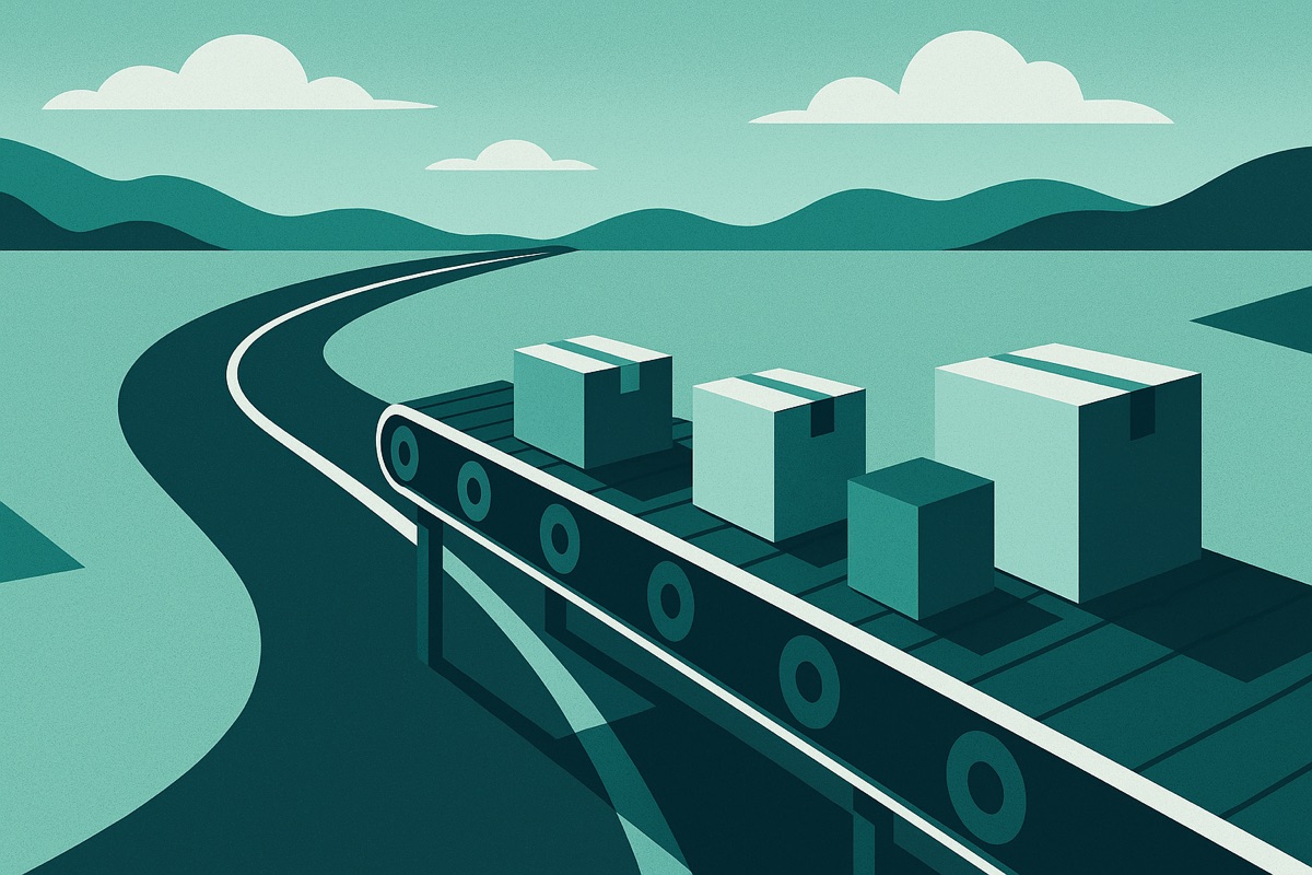 A long supply chain road showing lead time from order to delivery